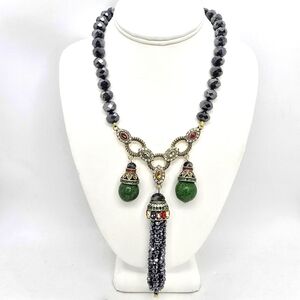 Heidi Daus Imperial Intrigue Black Tassel Necklace